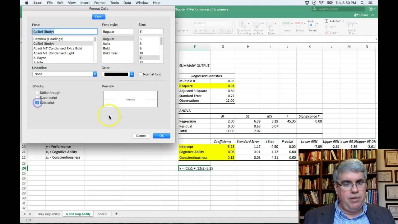 show regression line excel for mac 2011